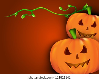 Halloween background with scary pumpkins. EPS 10.