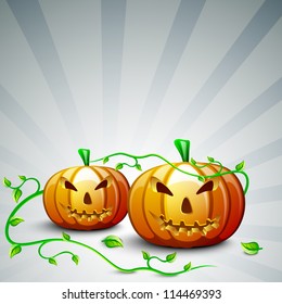 Halloween background with scary pumpkins. EPS 10.
