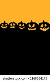 Halloween background with scary pumpkins. Vector illustration