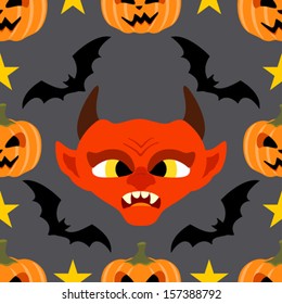  Halloween background seamless with Devil
