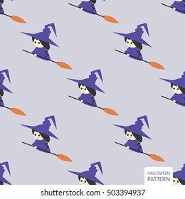 Halloween background seamless pattern, cartoon vector illustration.