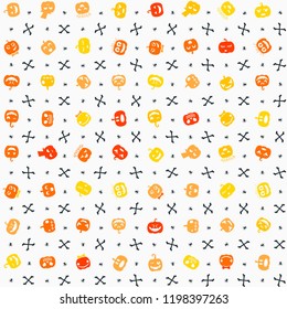 Halloween background. Seamless pattern design. Vector illustration