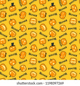 Halloween background. Seamless pattern design. Vector illustration