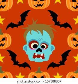  Halloween background seamless with Zombie