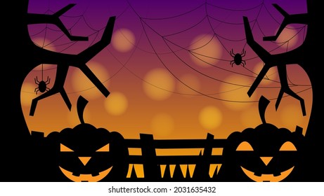 halloween  background in silhouette style