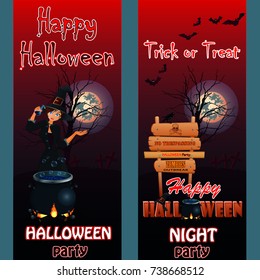 Halloween background with silhouettes