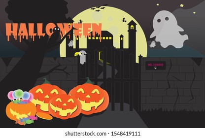 Halloween background simple vector flat design