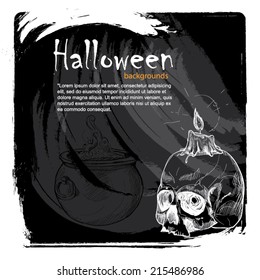 Halloween background with skull