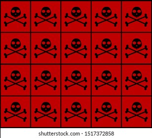halloween background of skull template and skeleton bones with horror design and spooky illustration