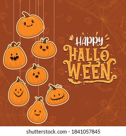 Halloween halloween background spider, happy halloween inscription background.