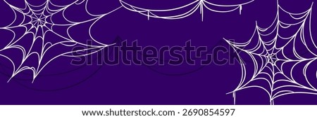Halloween background with spider web. Halloween design with cobweb. Vector illustration