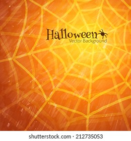 Halloween background with spider web. Vector illustration.