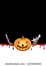 Halloween background with spooky pumpkin