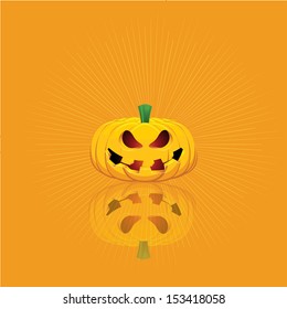 Fondo de Halloween con una calabaza espeluznante