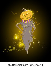 Halloween background with spooky pumpkin