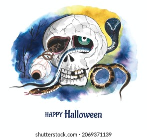 Halloween background spooky background vector design illustration