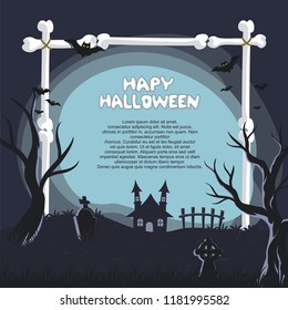 Halloween background with stylish cartoon style, creepy but funny design