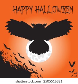 Halloween background. suitable for greetings when celebrating Halloween. orange background