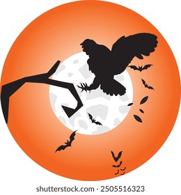Halloween background. suitable for greetings when celebrating Halloween. orange background