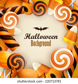 Halloween background with sweets