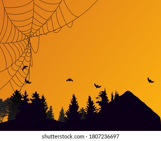 Halloween Background Template with Empty Place for Text. Vector illustration EPS10