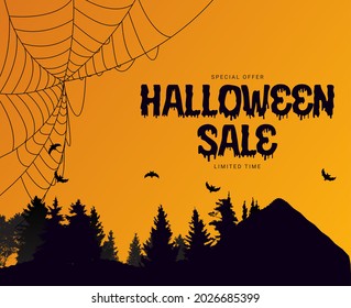 Halloween Background Template with Empty Place for Text. Vector illustration EPS10