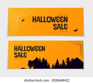 Halloween Background Template with Empty Place for Text. Vector illustration EPS10