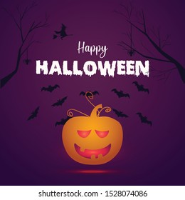 Halloween background. Template for party poster or invitation. Illustration