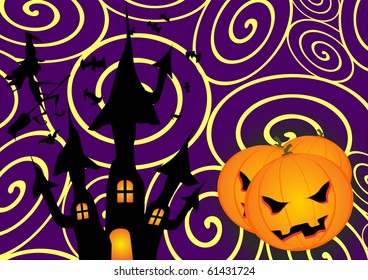 Halloween background template vector illustration