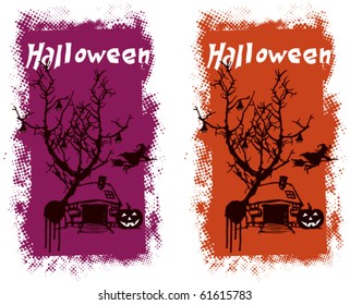 halloween background with text and scene