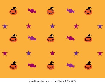 It is Halloween background that Pumpkin and candy.