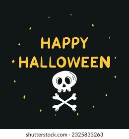 Halloween background, Halloween theme, Halloween doodles, set of Halloween elements, ghost, mummy, skull, zombie, silhouette of a spider, cobweb
