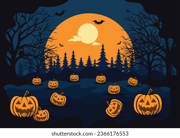 halloween background theme for social media post, halloween banner with cute cartoon style