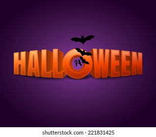 halloween background title with bats vector illustration