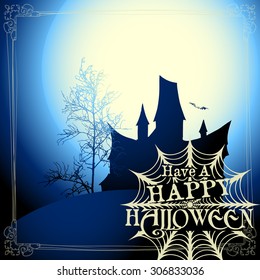 Halloween background with traditional symbols of this festival