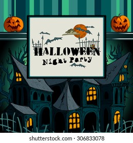 Halloween background with traditional symbols of this festival