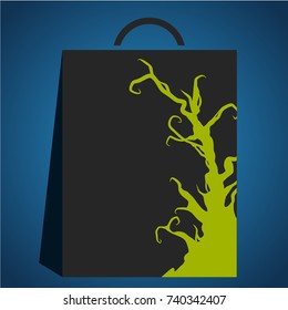 Halloween background with tree design vector illustration.