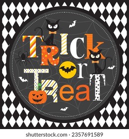 Halloween background with trick and treat lettering