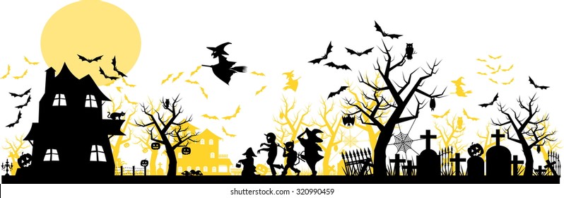 Halloween Background  two layer on transparent background
