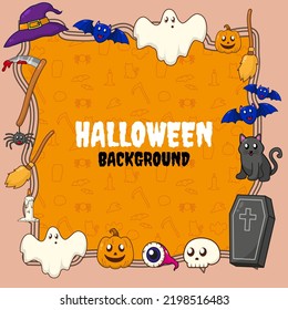 Halloween background with various element