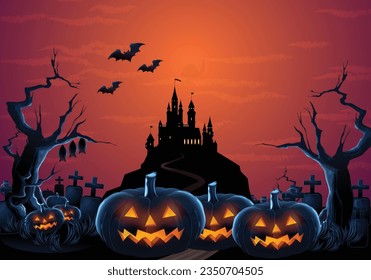 halloween background vector, bat, scary, creepy, night