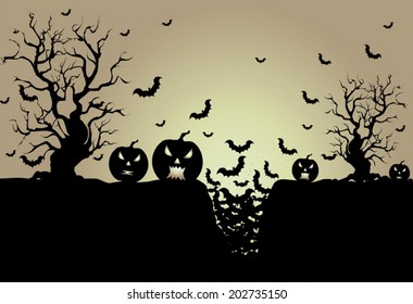 Halloween Background in VECTOR/ Eps10, Useful BG for your designs.  Premium Quality, Genuine and Satisfaction, Easy to Edit 