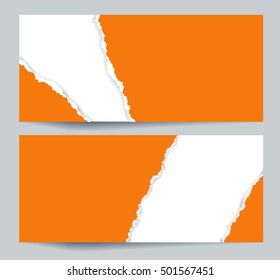 halloween background vector horizontal torn orange paper