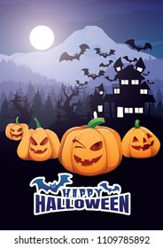Halloween background vector illustration.