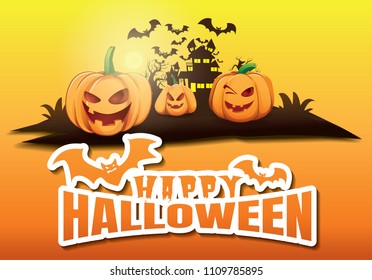 Halloween background vector illustration.