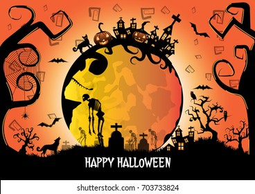 halloween background . Vector Illustration