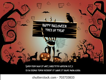 halloween background . Vector Illustration