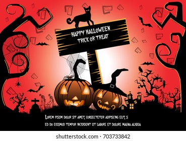 halloween background . Vector Illustration