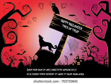 halloween background . Vector Illustration