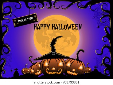 halloween background . Vector Illustration